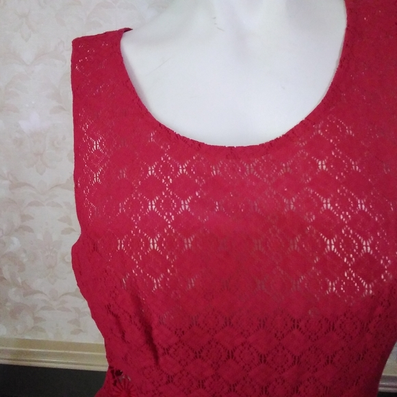 FREE PEOPLE Maroon Red Lace Embroidered Dress - Picture 5 of 11